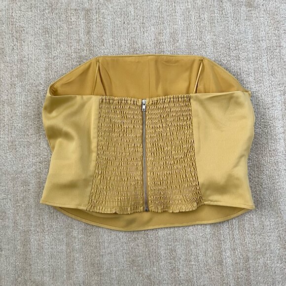 3 for $6 Wayf Corset Smocked Back Blouse Top L - Picture 4 of 7